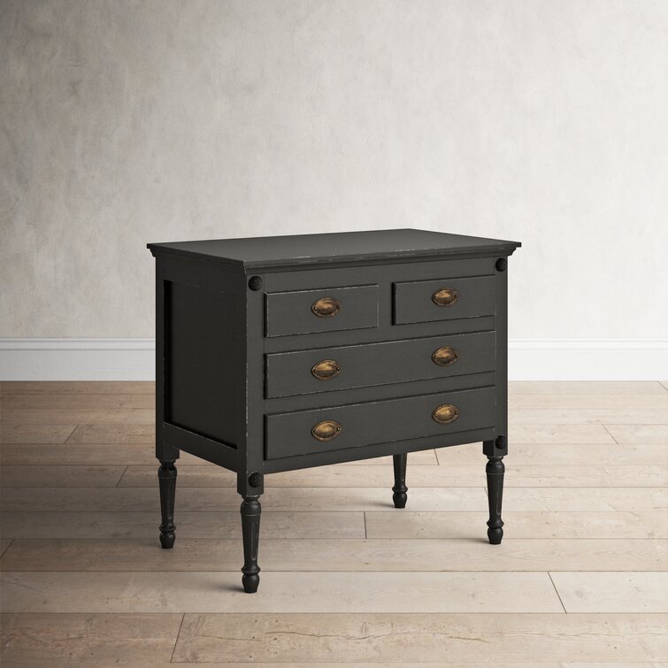 Simplistic End Table 4 Drawers Dresser Chest Storage Tower Nightstand Furniture