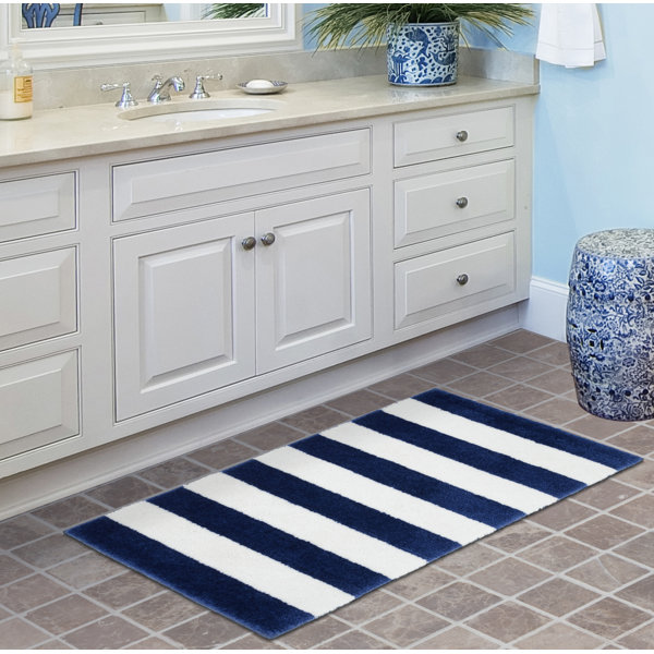 Breakwater Bay Ronning Beach Stripe Rectangle Non Slip Striped Bath Rug Reviews Wayfair Ca