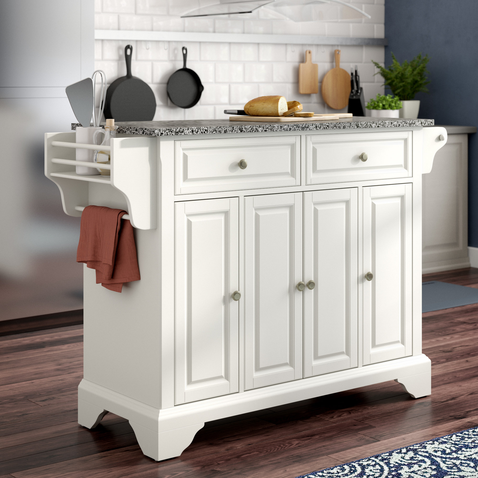Darby Home Co Abbate Kitchen Island With Granite Top Reviews Wayfair
