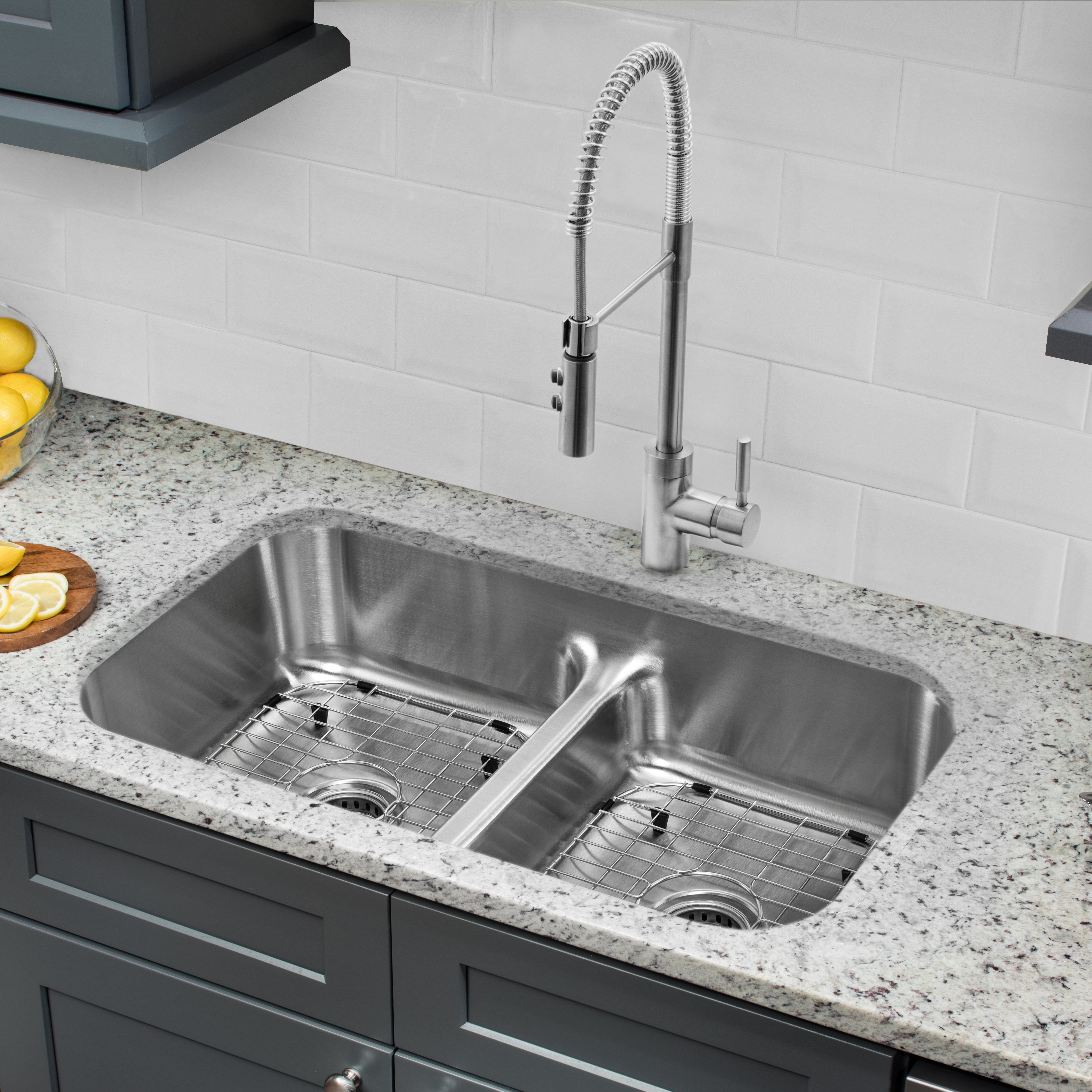 Cahaba 33 L X 18 W Double Basin Undermount Kitchen Sink With