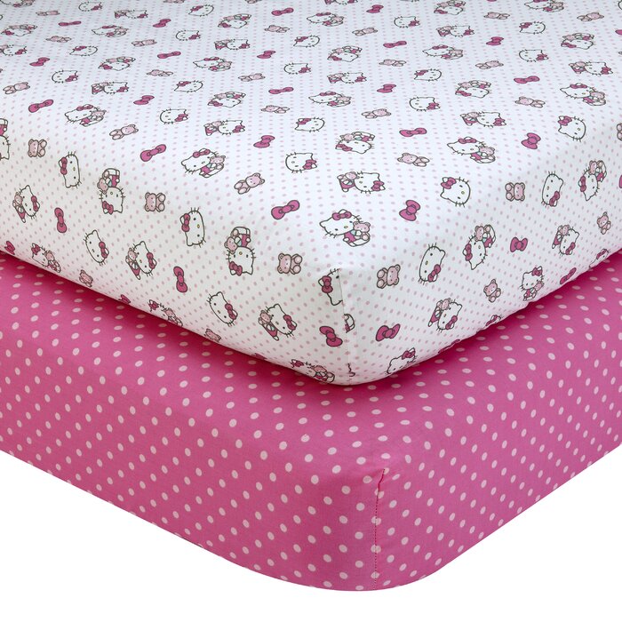 Hello Kitty Cute As A Button Fitted Crib Sheets Reviews Wayfair