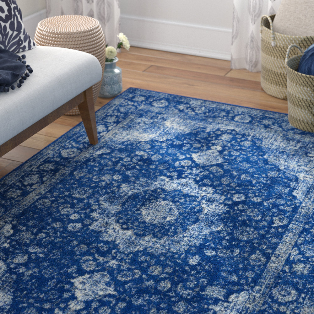 Geralyn Dark Blue Area Rug