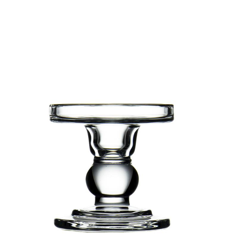 clear glass candlesticks