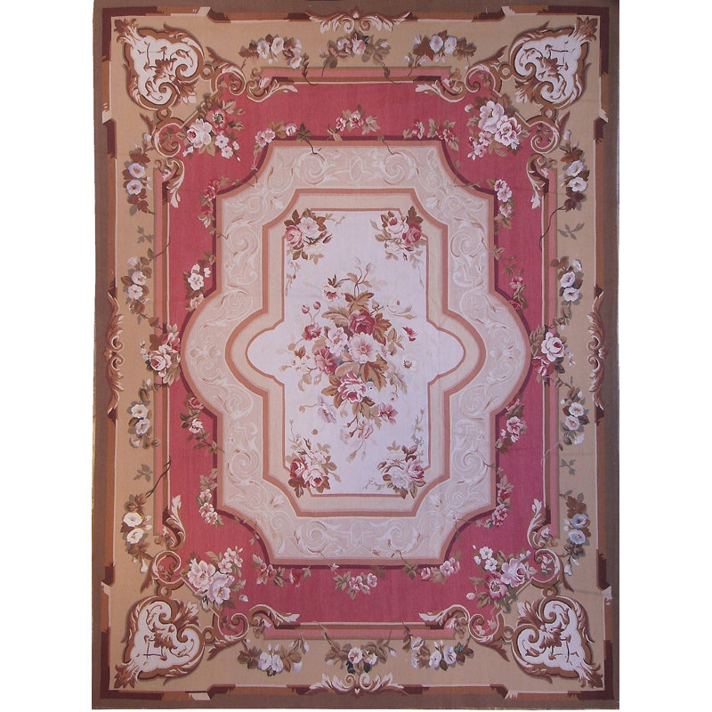 Pasargad Aubusson Hand Woven Wool Coral Beige Area Rug Wayfair