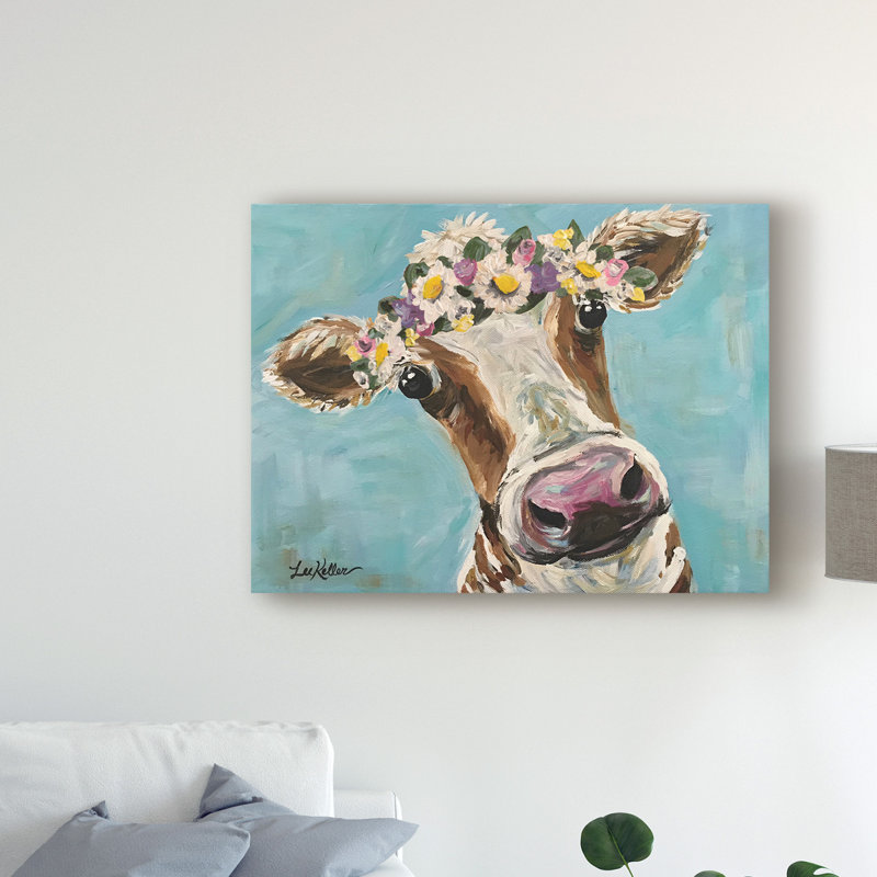 August Grove Cow Miss Moo Moo Turquoise Flower Crown Acrylic