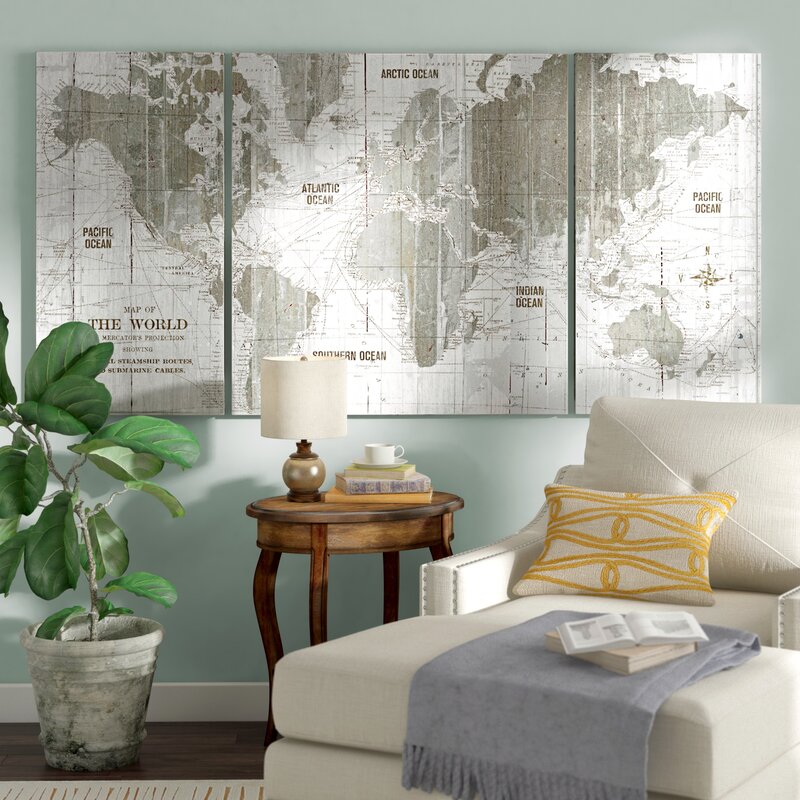 'Old World Map' Graphic Art Multi-Piece Image on Canvas