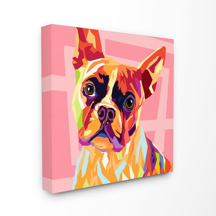 Ebern Designs 'Vibrant Abstract Posterized Rainbow Dog' Graphic Art ...