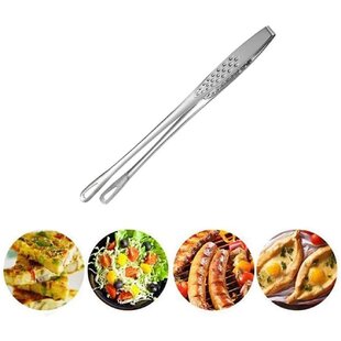 Kitchen Tongs 9.4 inch Stainless Steel Cooking Tongs Best for Grilling and Cooking Salad Fish Thick Steak Stainless Steel Kitchen Tongs
