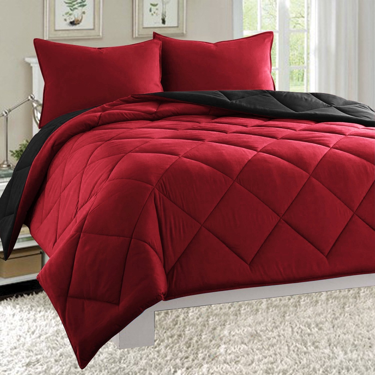 Down Alternative Comforter All Season Warmth Luxurious Plush Loft Microfiber Fill Duvet Insert Bedding Full Pale Pink