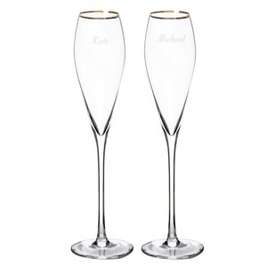Personalized Champagne Flute Glass (Set of 2)