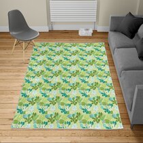 ALAZA Green Plant Cactus Non Slip Area Rug 5' x 7' for Living Dinning Room Bedroom Kitchen Hallway Office Modern Home Decorative 