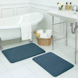 Blue Memory Foam Bath Rugs Mats You Ll Love In 2020 Wayfair