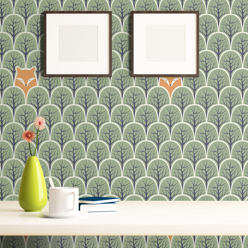 Ivy Bronx Dhruv Forest Baby Removable Peel And Stick Wallpaper
