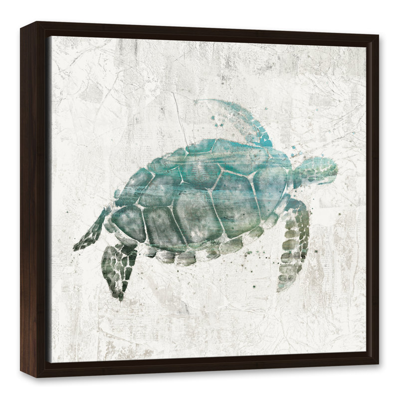 Highland Dunes Turquoise Sea Turtle Watercolor Painting Print On