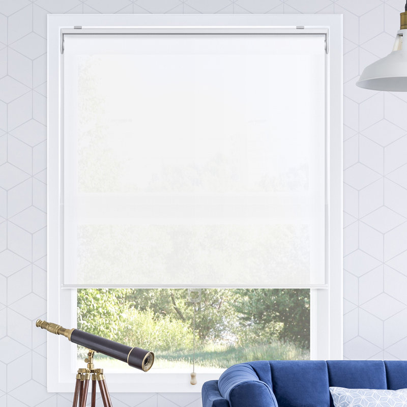 Shaunna Snap-N'-Glide Cordless Room Darkening Roll-up Shade Blind Size: 23"W x 72"L, Color: Byssus White