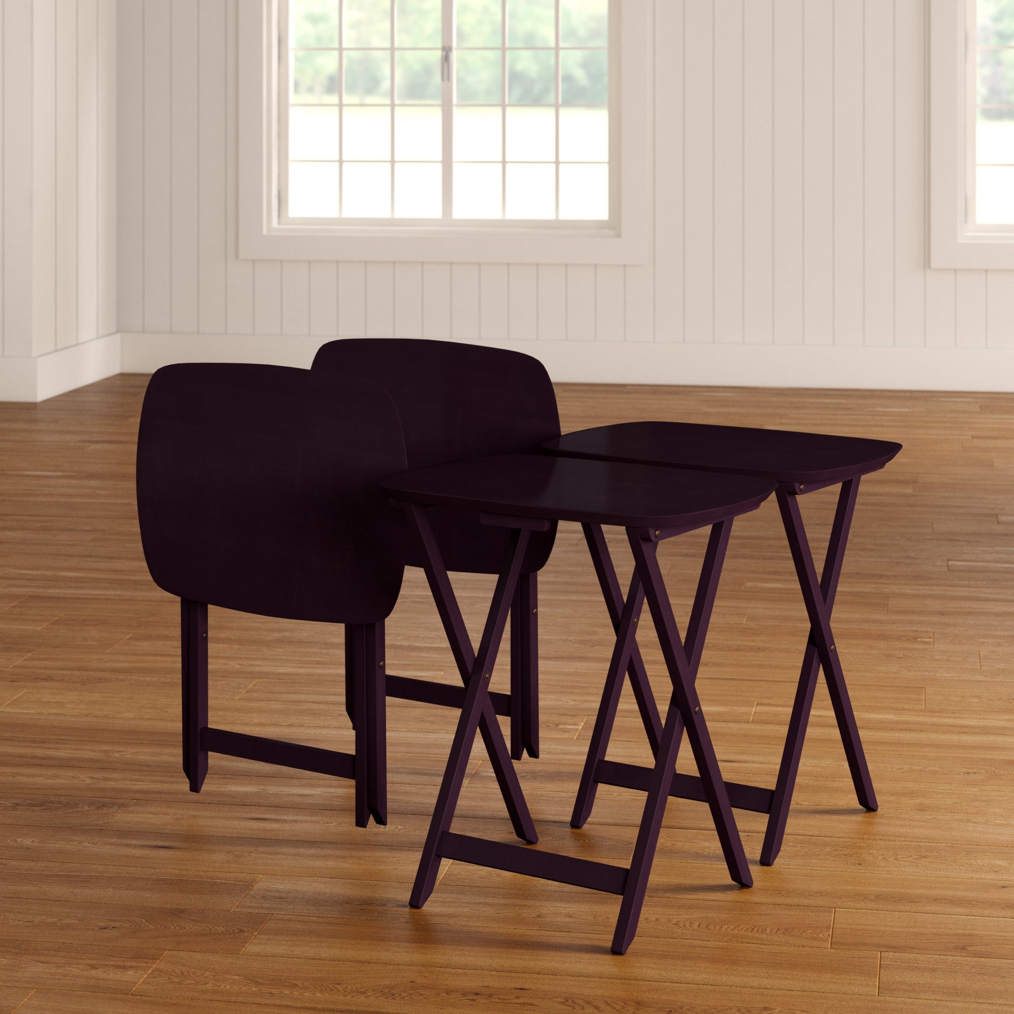 Red Barrel Studio Malmesbury Curved Tv Table In Dark Espresso Set