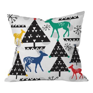 Zoe Wodarz Geo Woodland Trees Throw Pillow