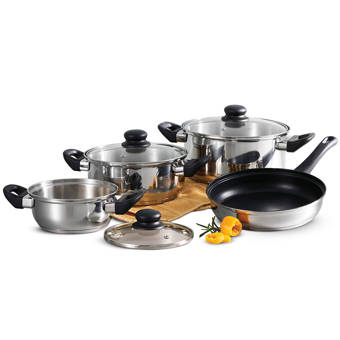 Wayfair Basics Santillan 12 Piece Stainless Steel Cookware Set Reviews Wayfair