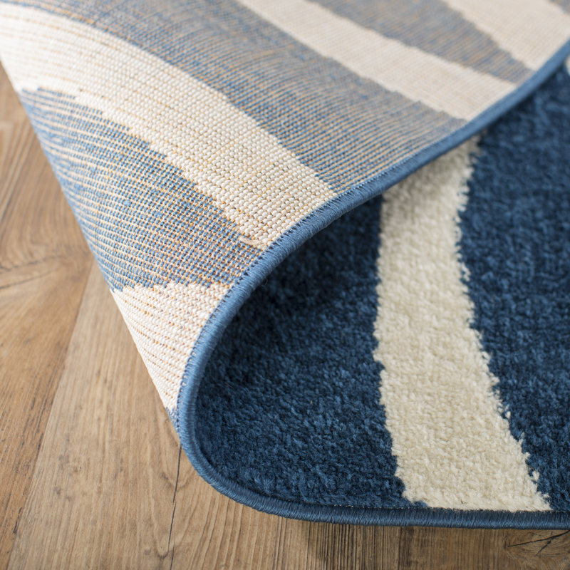 Andover Mills Chrisman Geometric Navy Blue White Area Rug Reviews Wayfair