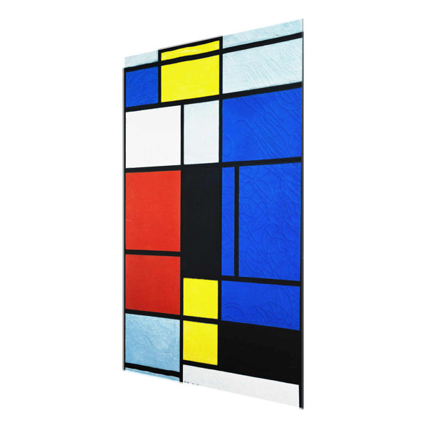 East Urban Home Tableau No 1 By Piet Mondrian Graphic Art On Glass Wayfair Co Uk