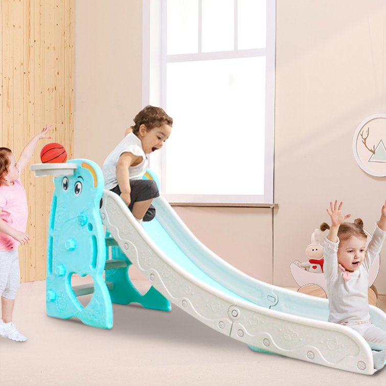 Greenland Industrial Inc Glissoire Pour Bebe Elephant Avec Cadre De Basketball Et Escalier D Escalade Wayfair Ca