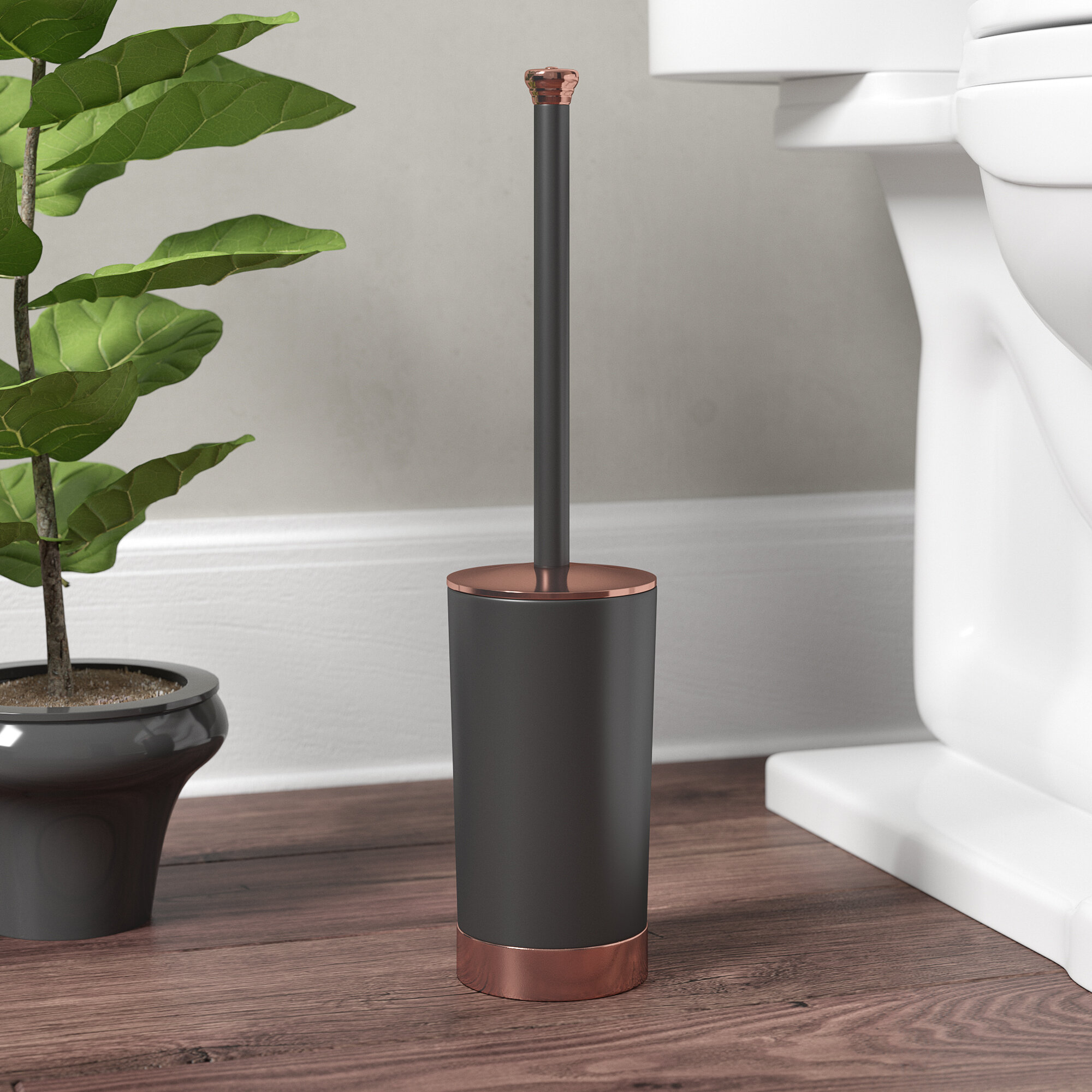bronze toilet plunger holder