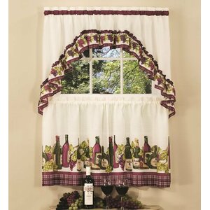 Jackie Traditional Elegance Nappa Valley 2 Piece Kitchen Curtain Set