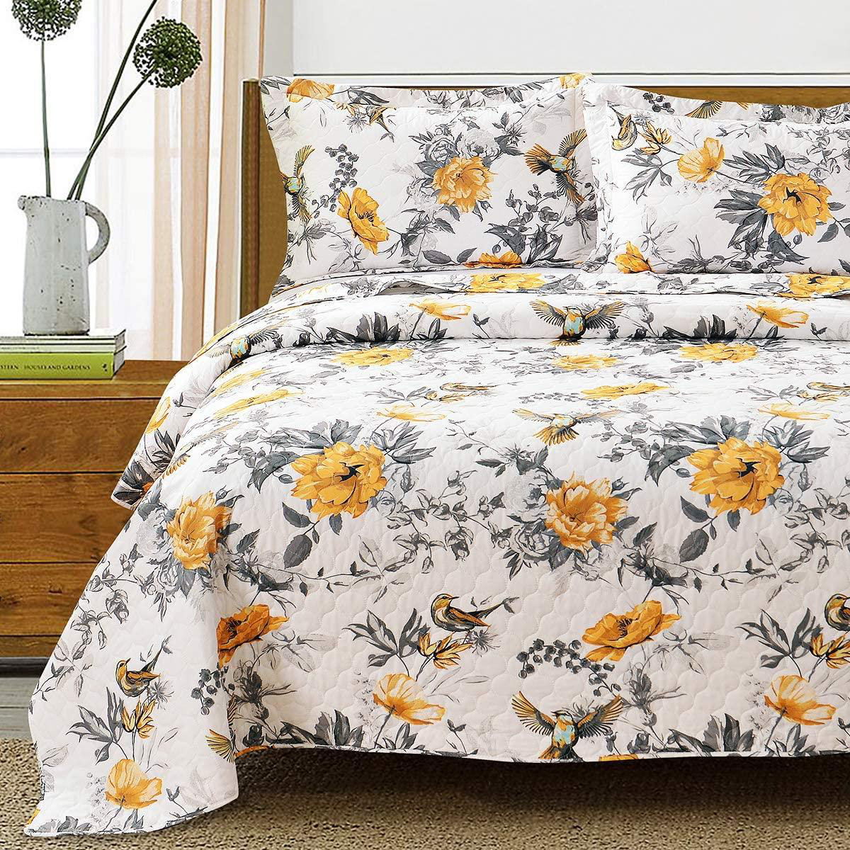 Floral Quilt Set Queen/Full Size Lightweight Bedspread Purple Floral Bedspread Set Floral Quilts Grey Leaves Garden Bedspread Floral Coverlet Set Reversible Floral Bed Set Print Bedspread Flower Quilt Floral Quilt Set Queen/Full Size Lightweight Bedspread Purple Floral Bedspread Set Floral Quilts Grey Leaves Garden Bedspread Floral Coverlet Set Reversible Floral Bed Set Print Bedspread Flower Quilt