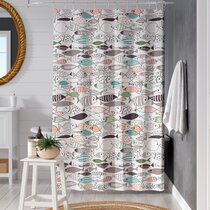 Fish Shower Curtain with 12 Hooks Shark Shower Curtain Marine Theme Sealife Shower Curtain Waterproof Durable Bath Curtains