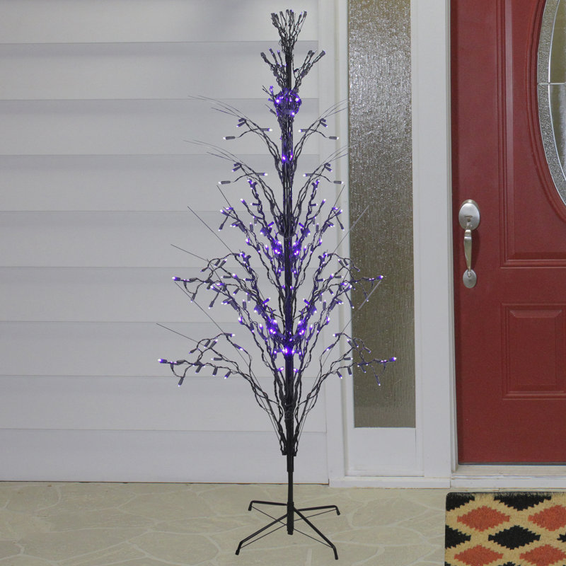 Lb International Lighted Halloween Cascade Twig Tree Outdoor Yard