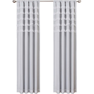 Lola Simone Striped Max Blackout Thermal Rod Pocket Single Curtain Panel