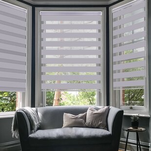 Gray Roller Shade Blind Zebra Custom Size w/ Fashion Square Cover Top Quality! 
