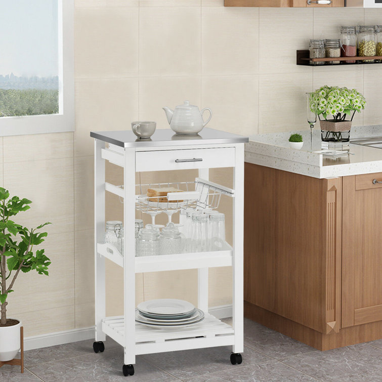 Prep Savour Rolling Kitchen Trolley Storage Basket And Drawers Cart Wayfair