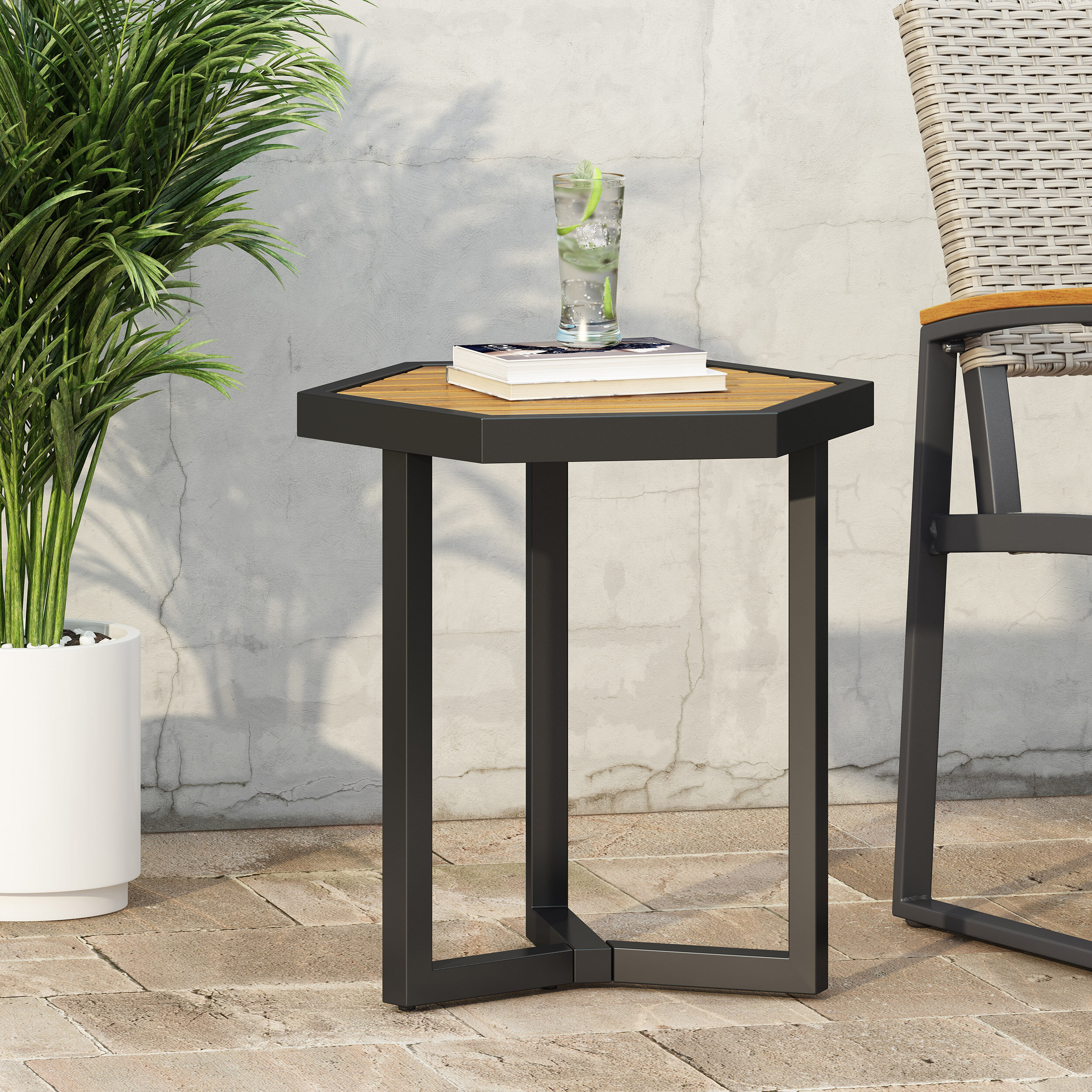 Plant Stand For Small Spaces Bedroom Sofa End Table Vingli Metal Side Table Accent Table Nightstand Balcony And Office Living Room Dining Room Side Tables Kolenik Patio Lawn Garden