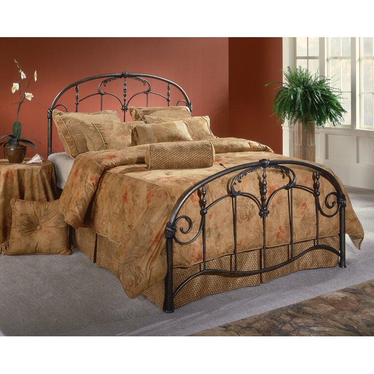 wrought iron double bed with box