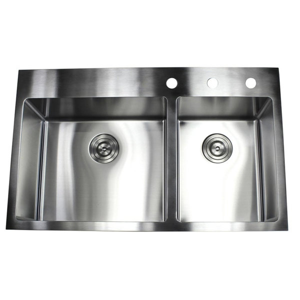 eModern Decor Ariel 33" L x 22" W Double Basin Drop-In ...