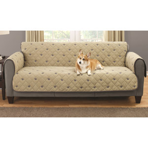 Sofa Embroidered Furniture Pet Protector with Non-slip Backing