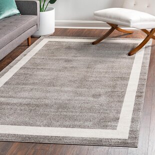 Border Design Mottled Silver Grey Marble Pattern Rug Short Pile Home Area Carpet 