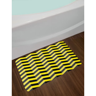 Yellow Chevron Bathroom Wayfair Black Yellow Chevron Bath Rug