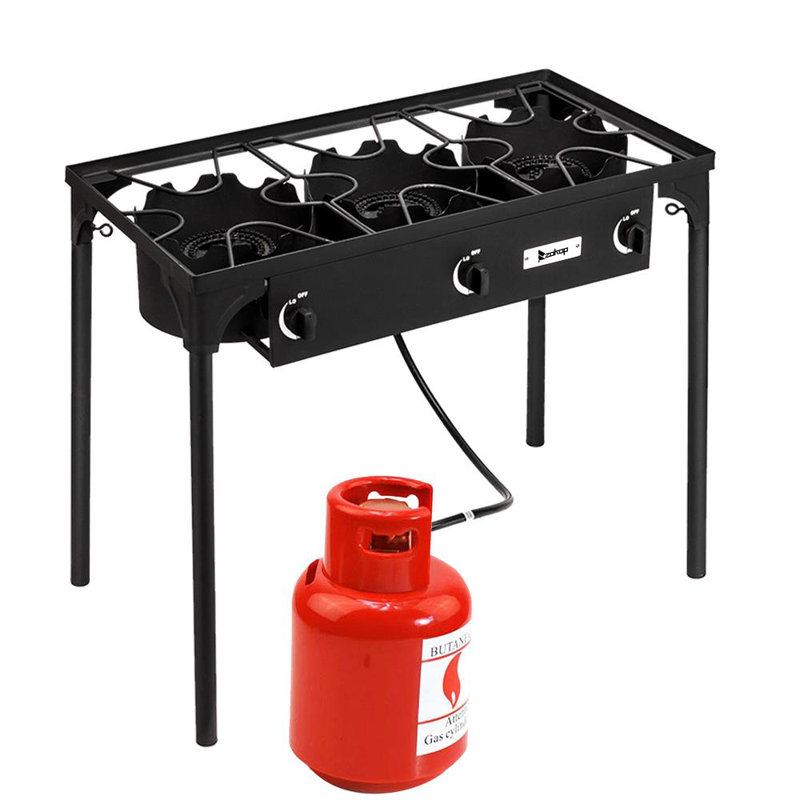 Propane Gas Single Heavy Duty Burner Triple Burner Angle Iron Camping Stove