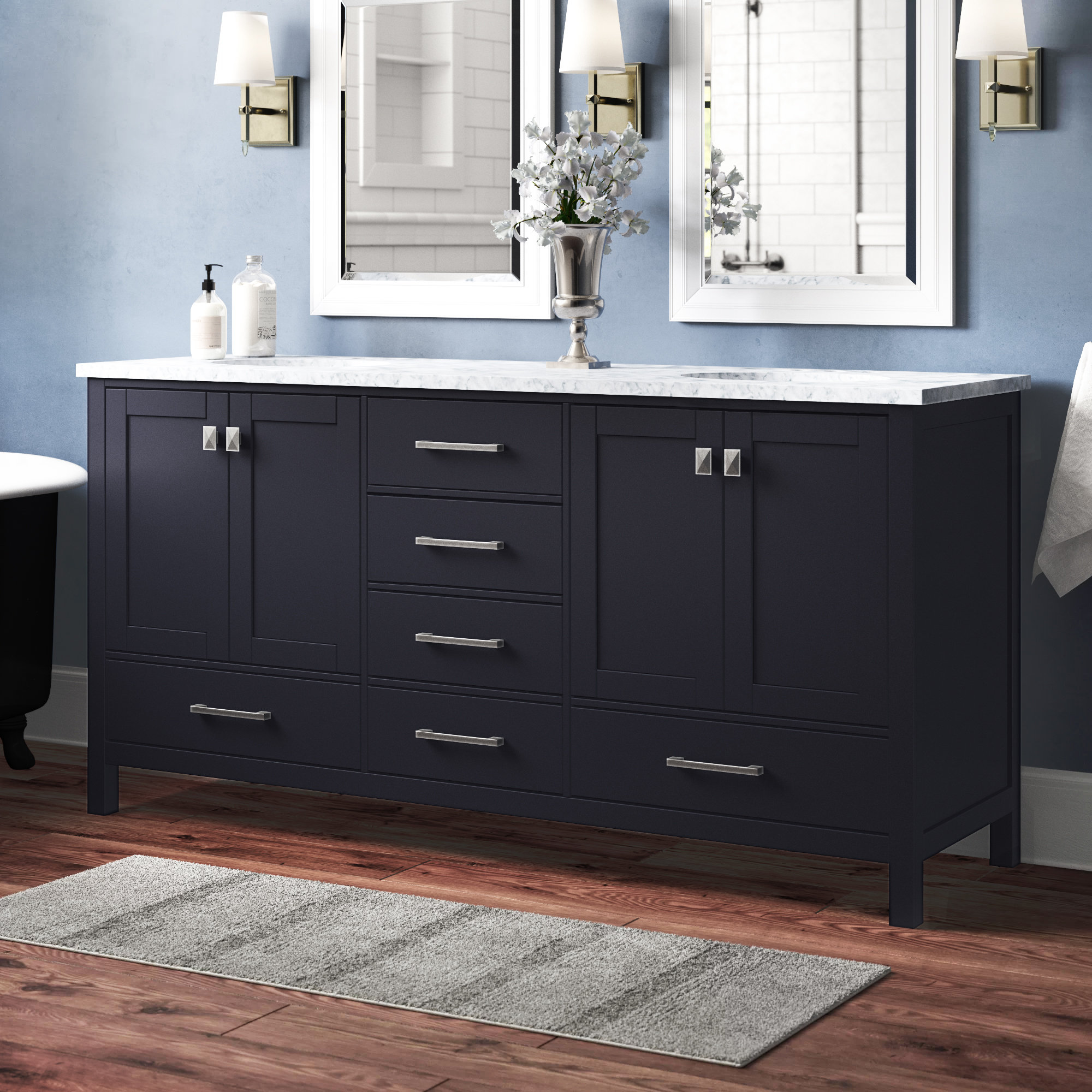 Double Sink Bathroom Vanities And Cabinets / Darby Home Co Bowlin 72