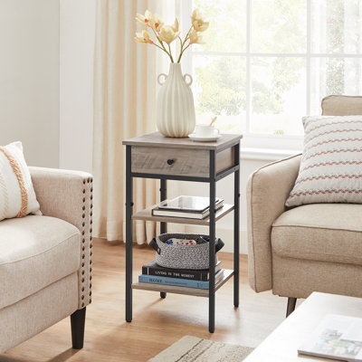 Nightstand, with a Drawer and 2 Storage Shelves, Space Saving, Modern\nIncomplete 