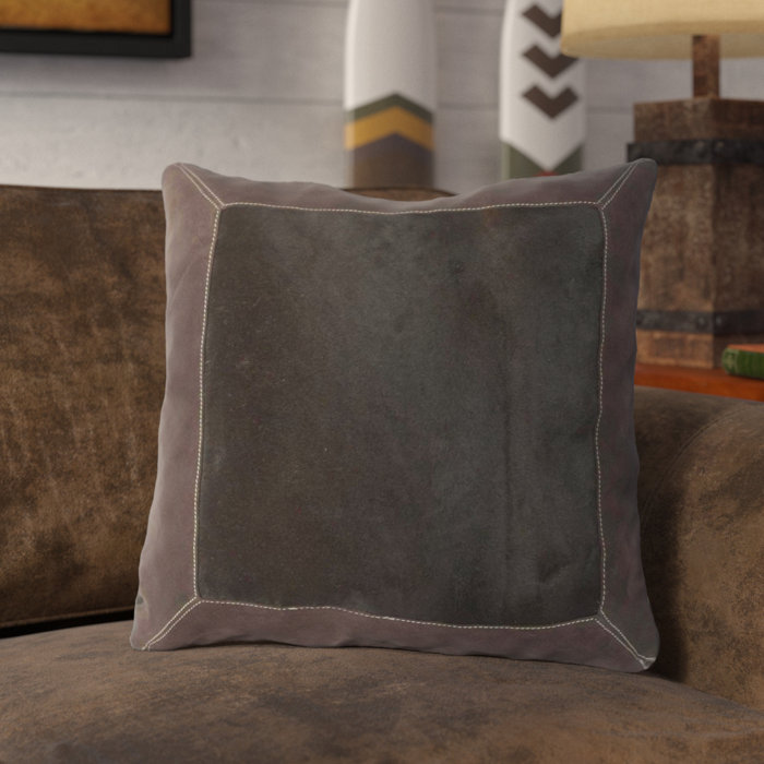 Loon Peak Calgary Bold Hide Leather Suede Throw Pillow Wayfair Ca