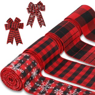 2m LUXURY WIRED CHRISTMAS RIBBON 5 designs to choose from 