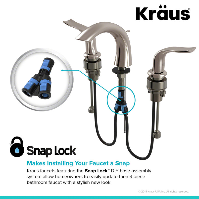 Kraus Premier Spot Free All Brite Widespread Bathroom Faucet With