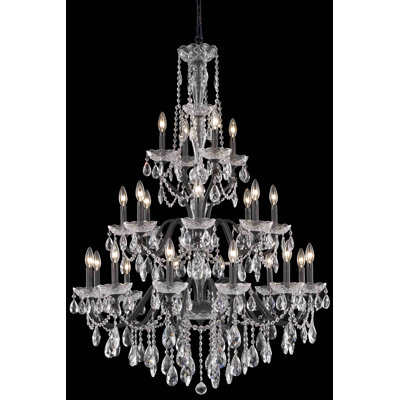Dagmar 24 - Light Candle Style Tiered Chandelier
