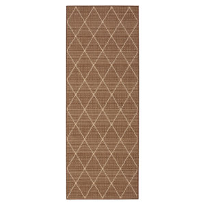 Goodhue Contemporary Trellis Design Brown Outdoor Area Rug