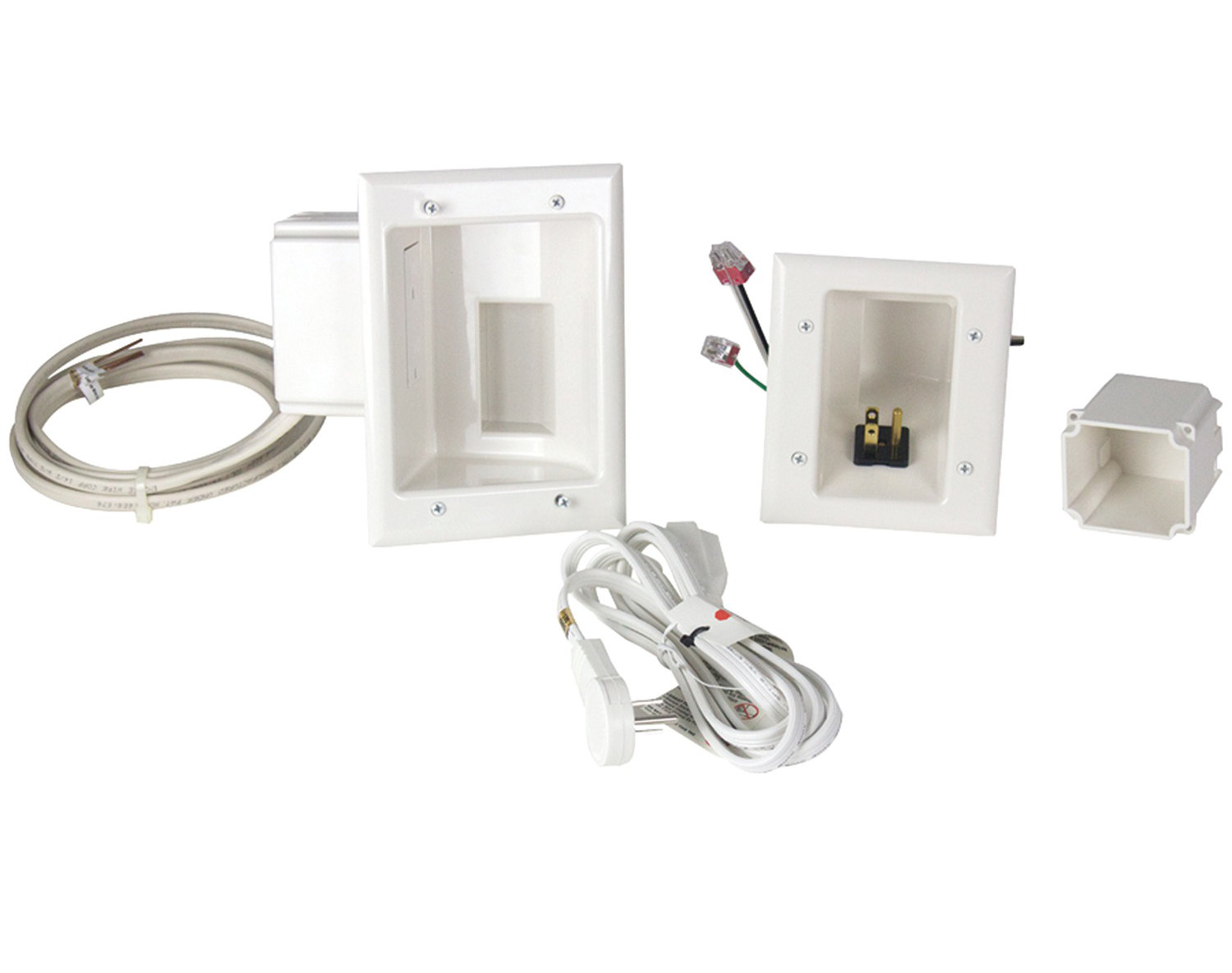 DataComm Electronics Flat Panel TV Cable Organizer Kit with Duplex ...