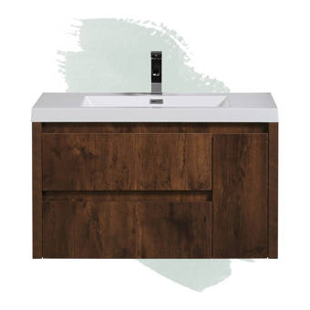 Orren Ellis Marguez 42 Single Bathroom Vanity Set With Rectangular Mirror Wayfair