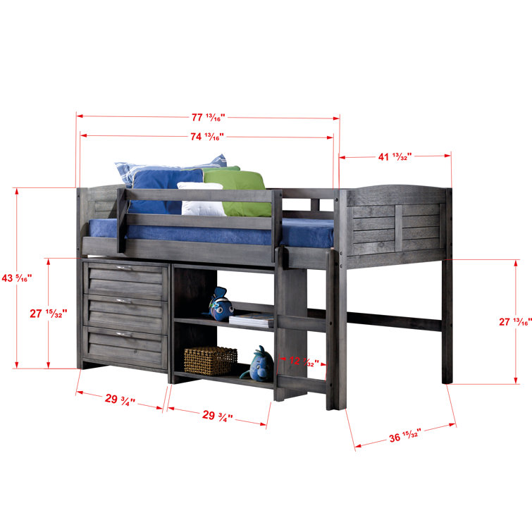 trinell loft bed with storage